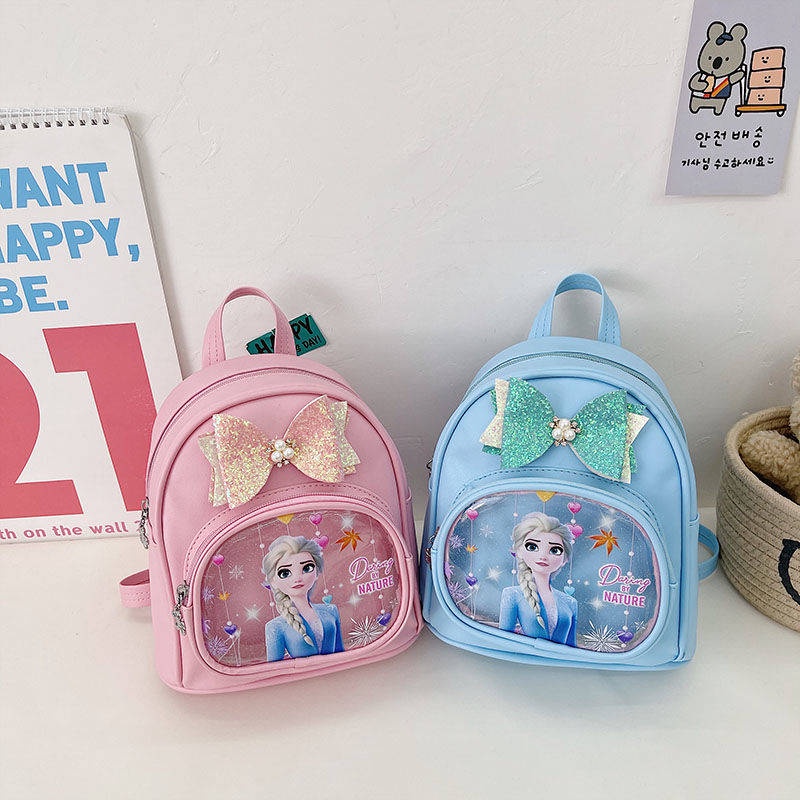 handbag budak perempuan beg tangan budak perempuan handbag budak perempuan kids girl beg raya Children's Backpack Kindergarten Baby Fashionable Elsa Princess Small School Bag