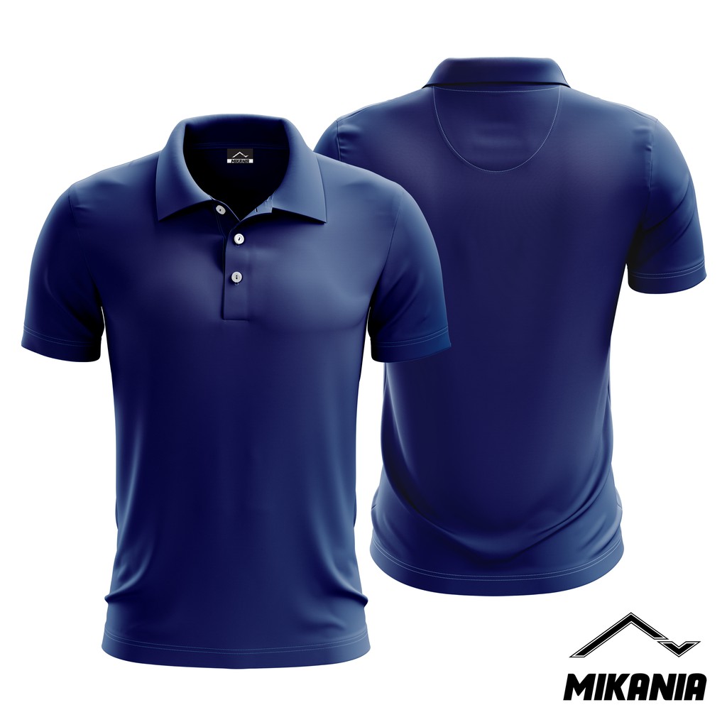 Navy Blue Polo Microfiber Plain Jersey Collar Tshirt Jersi Tshirt Microfiber Kolar Kosong Biru Gelap Unisex Shopee Malaysia