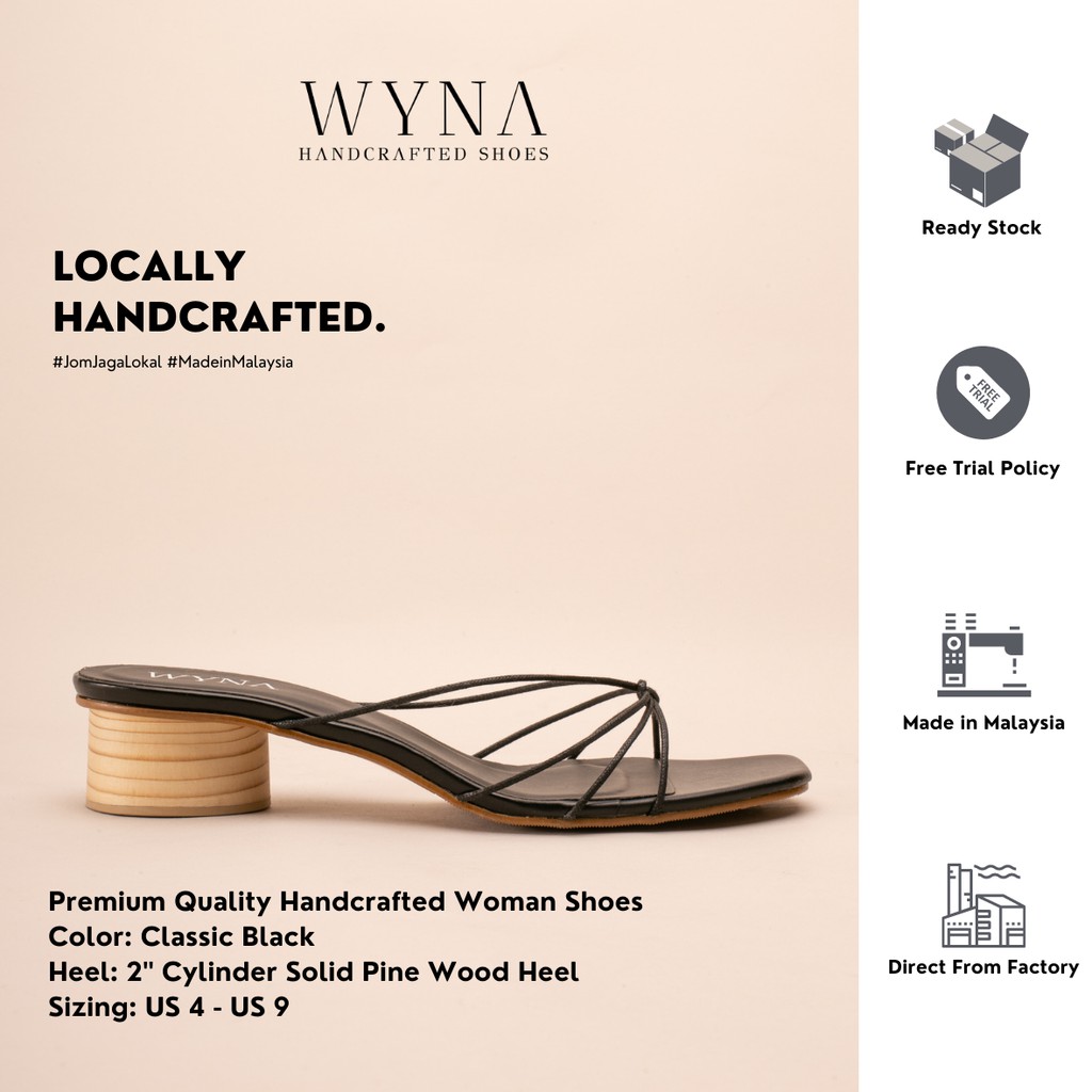 WYNA Handcrafted Sandals - Cylinder Pine Wood Heel Sandal [Special Edition]