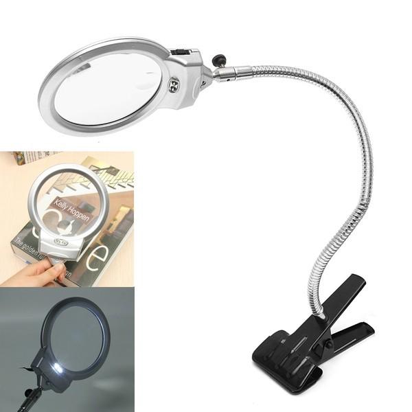 table magnifying glass with light