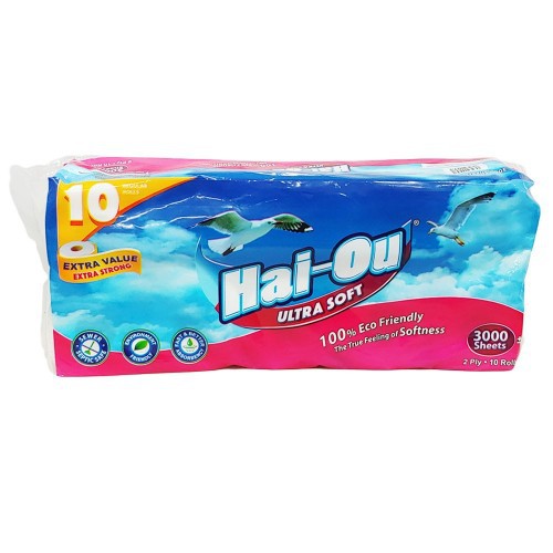 HaiOu Ultra Soft 2 Ply Toilet Paper 300 Sheets x 10Rolls Shopee Malaysia