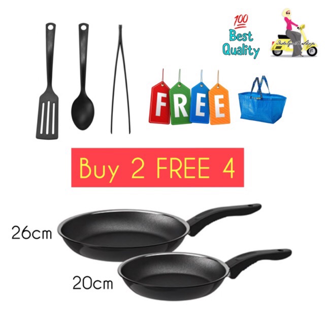 ️READY STOCK ️ Kuali IKEA KAVALKAD / Non stick frying pan (FREE Set ...