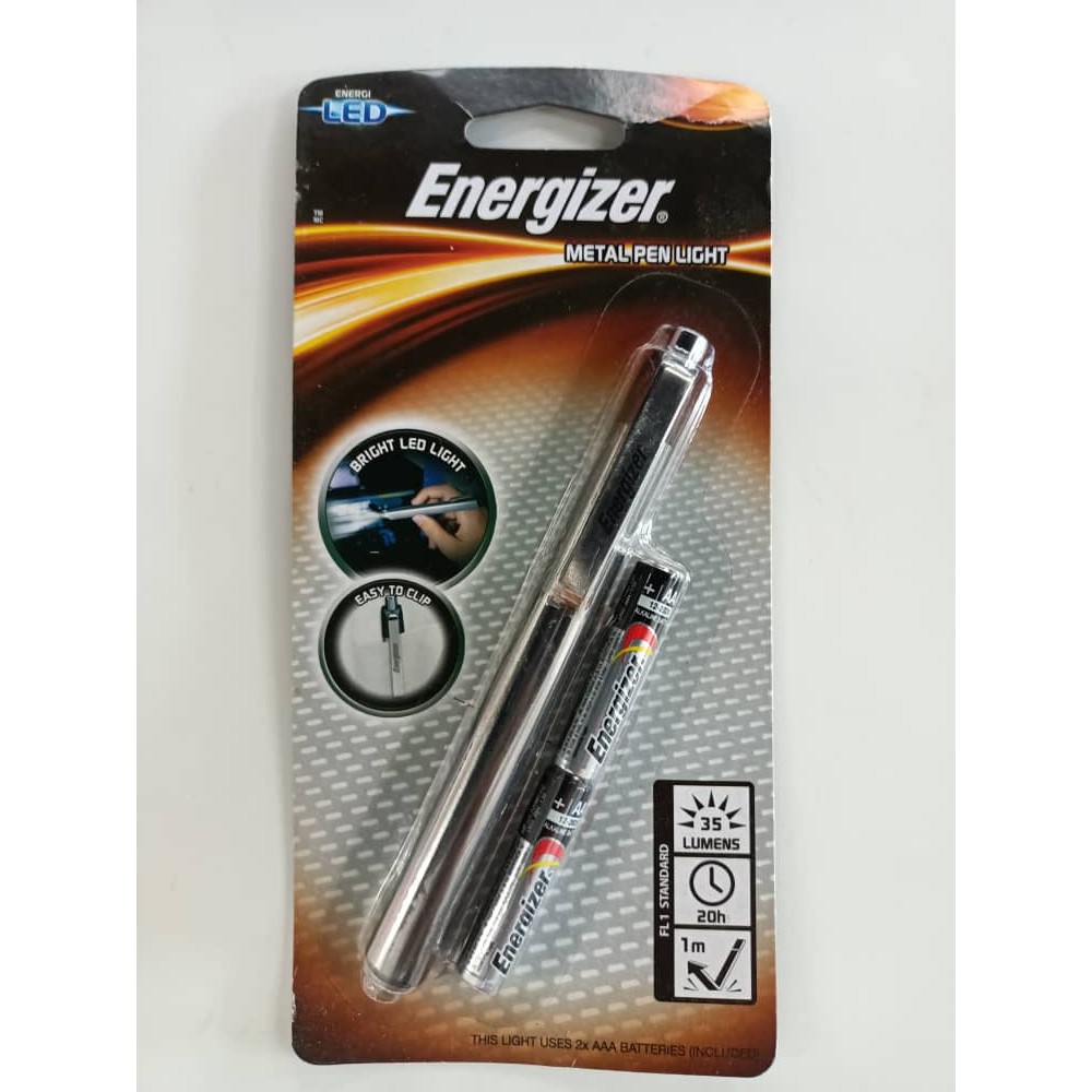 Energizer Metal Pen Light (2 x AAA batteries included) PLM22 Shopee