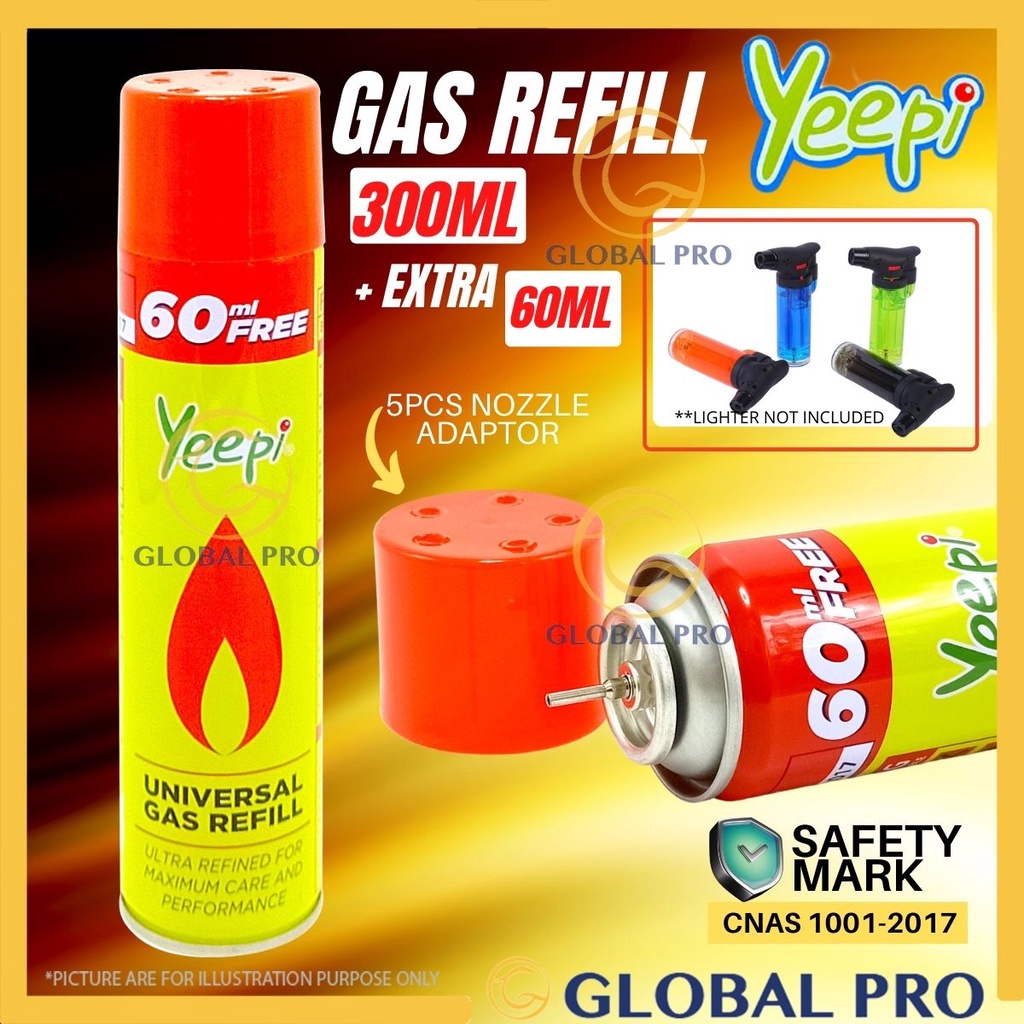 [1PC] Yeepi 300+60ml Universal Gas Lighter Refill Gas Refill Pemetik Api Refill Fuel Fluid