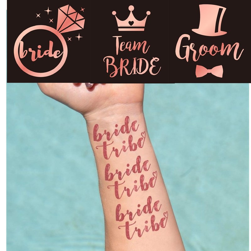 Bride to Be and Bride Tribe Tattoos Rose Gold Team Bride Stickers  Bachelorette Party Decorations Maid of Honor Bridal Shower Hen Party Favor  | Shopee Malaysia