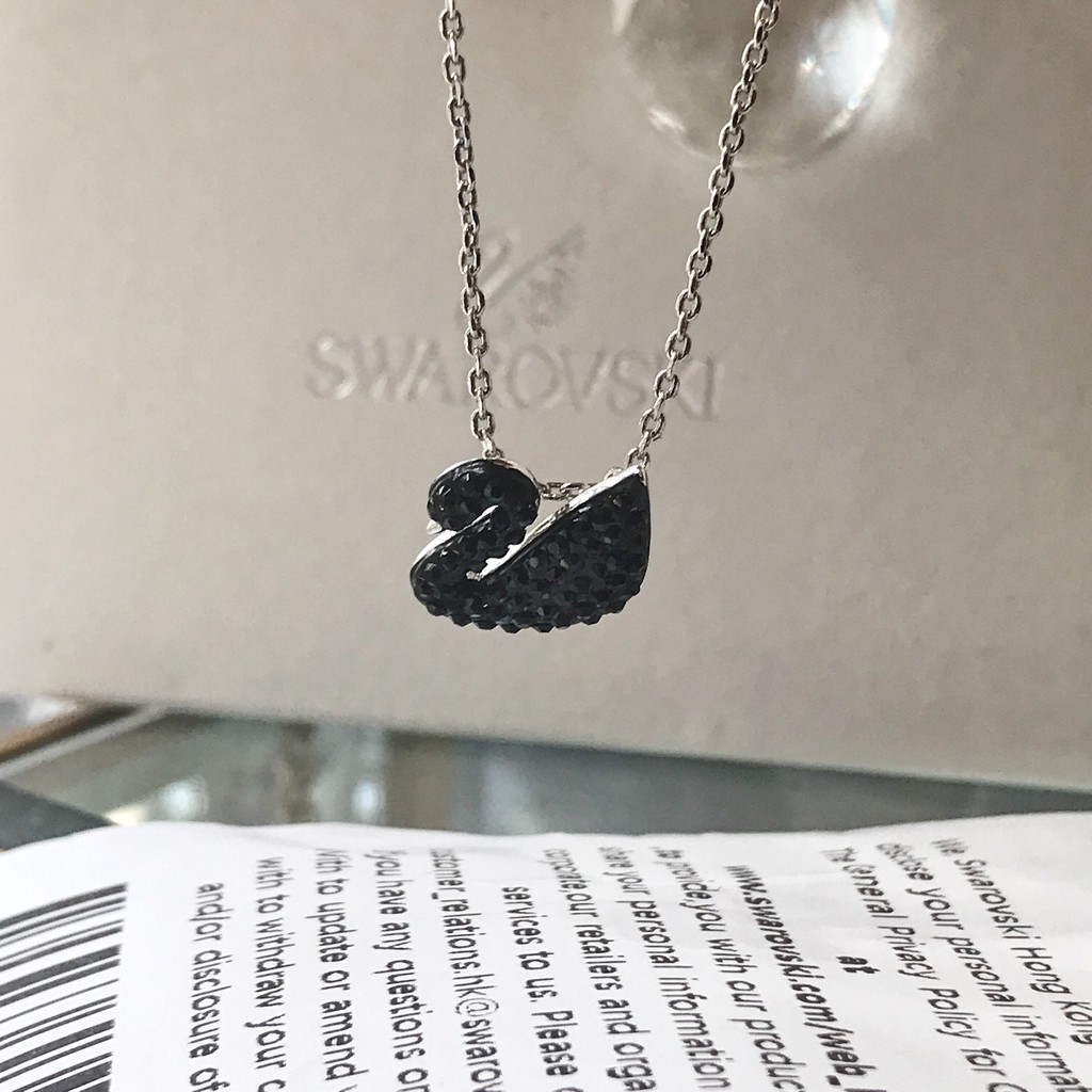 Swarovski Black Swan Necklace Obsidian Material Hot Shopee Malaysia
