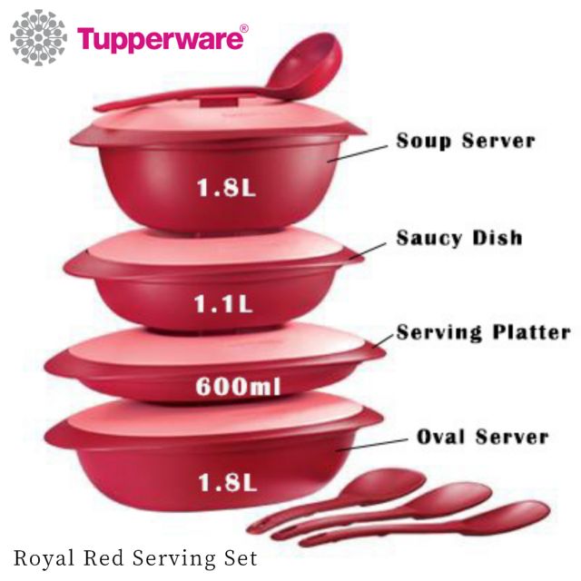 Tupperware Royal Red Serving Set