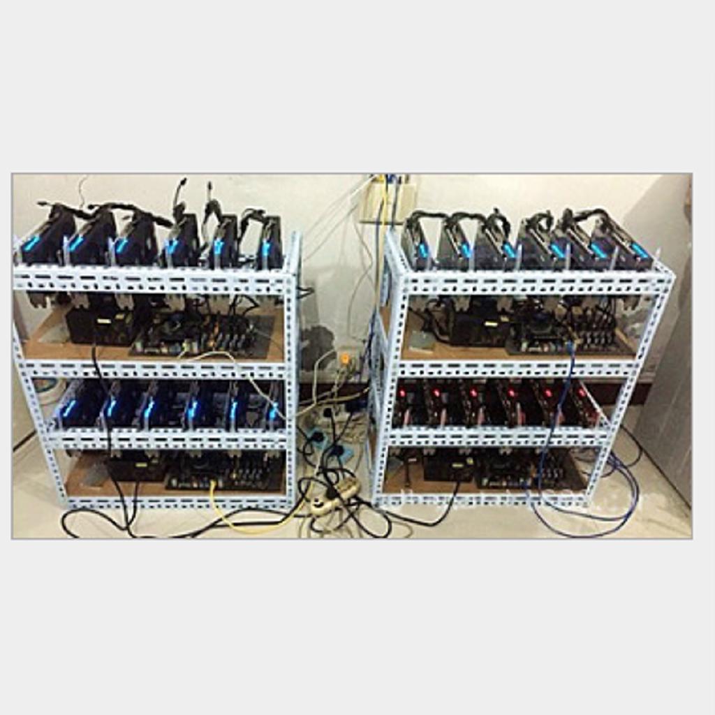 E KOOL 6 GPU Crypto Coin Miner Case Stackable Mining Rig ...