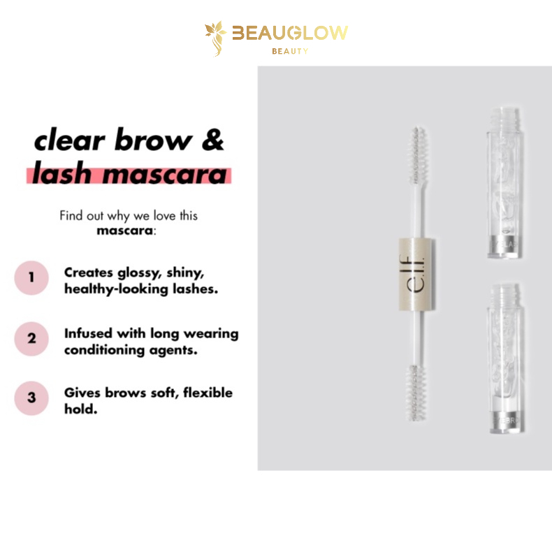 ELF Clear Brow & Eyelash Primer Gel Mascara, Clear Mascara, Eyebrow Gel