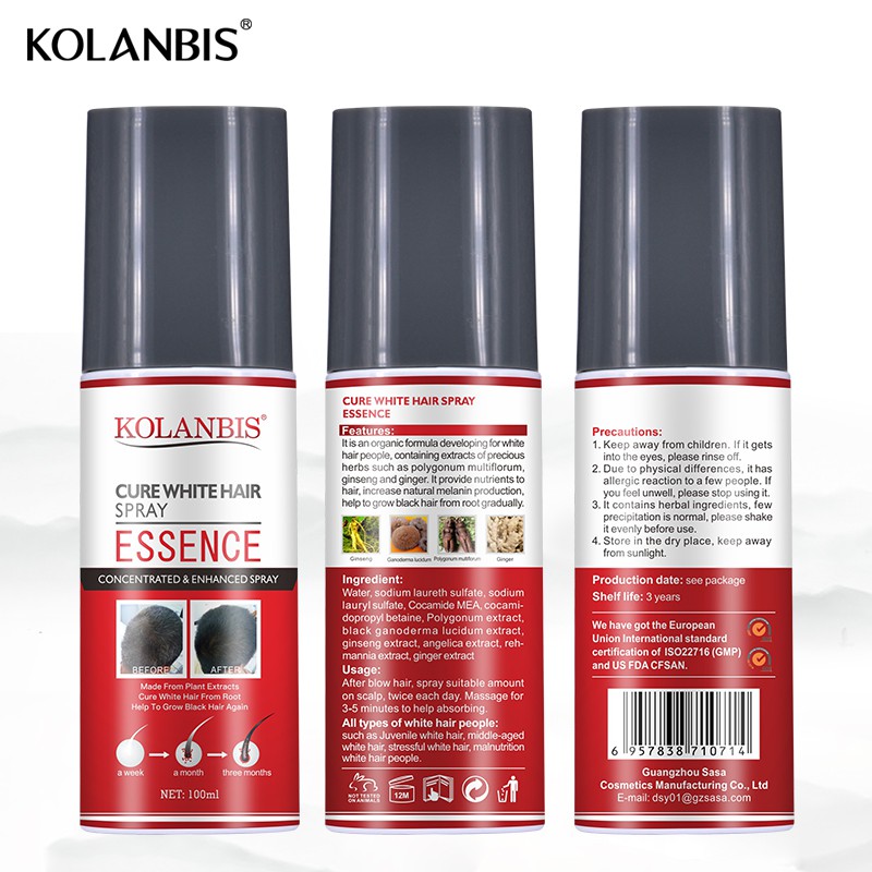 3 In Set Reduce White Hair Essence Spray Cure Gray Treatment Hair