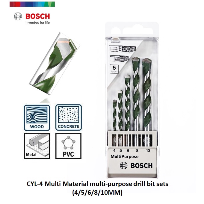 BOSCH CYL4 5PIECE MULTI MATERIAL MULTI PURPOSE DRILL BIT SETS