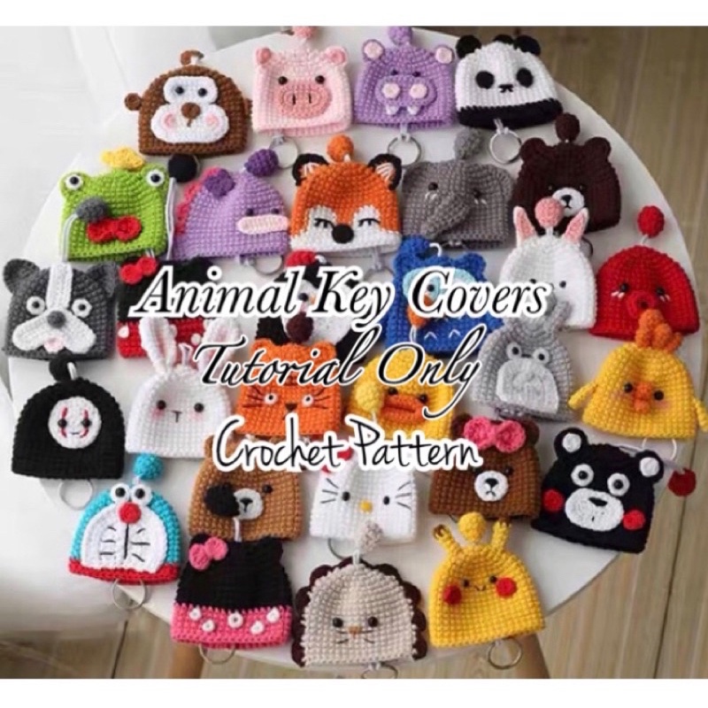 [EPattern]Amigurumi Crochet Tutorial {29 Animals Key Cover Key Holder