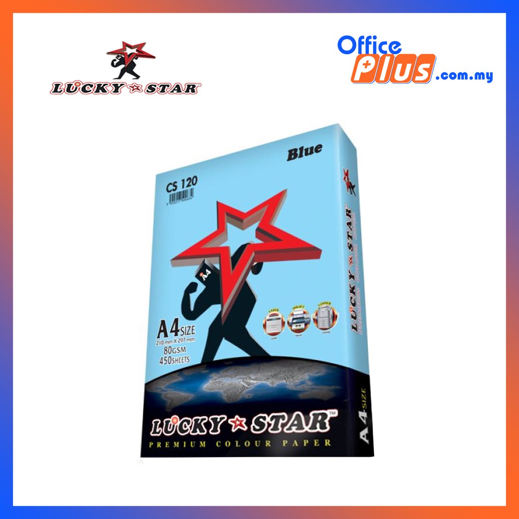 LUCKY STAR A4 COLOUR PAPER CS120 BLUE 80GSM 450 SHEETS Shopee Malaysia
