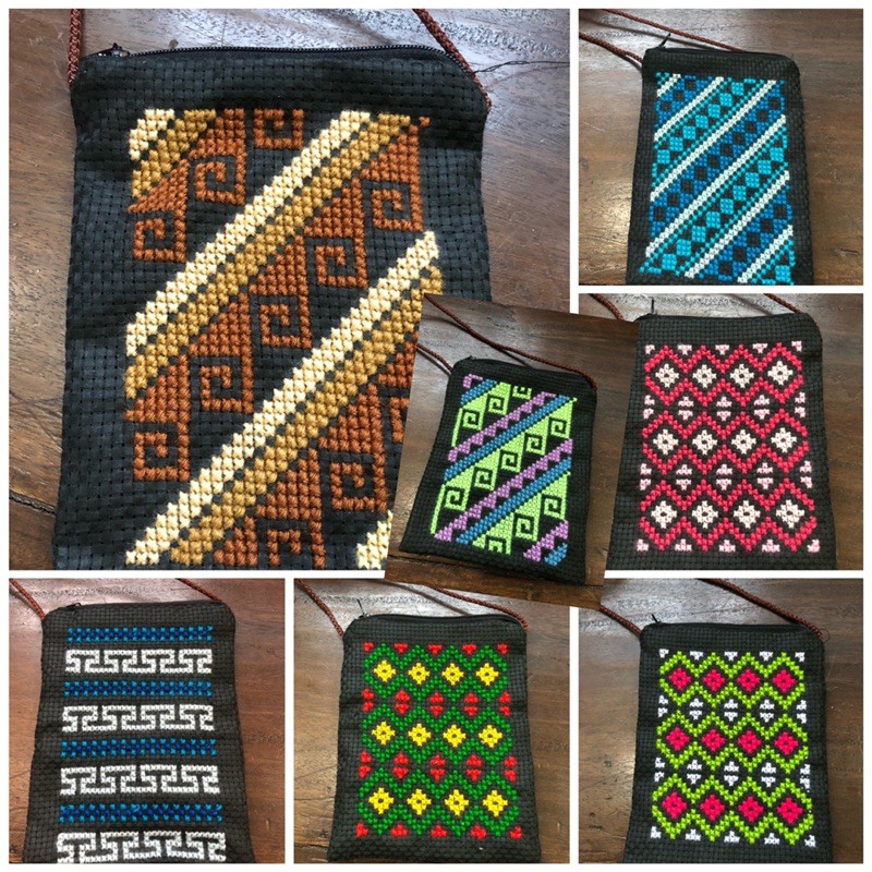 Beg Sandang Tepi Buatan Tangan Sulam Tangan Bag Diy Handmade Crosstich Sling Kraftangan Homemade Styles