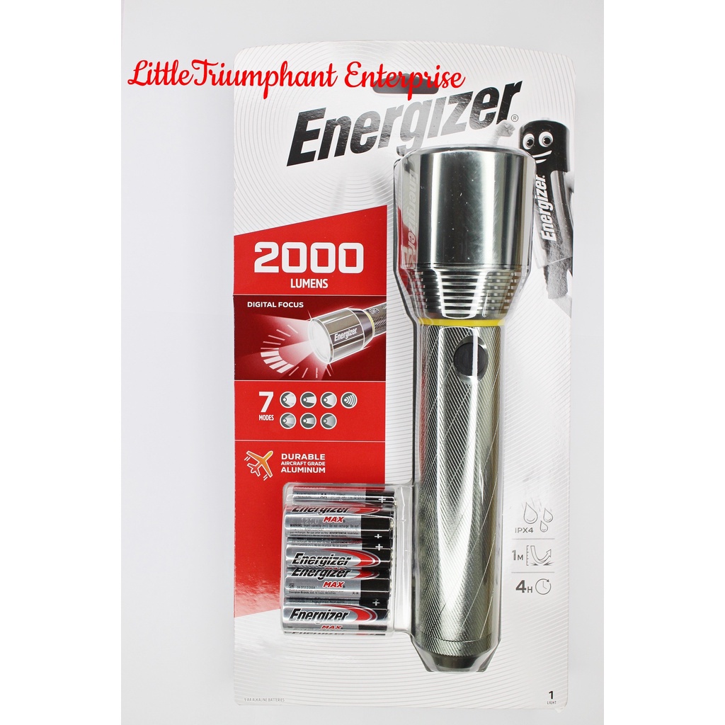 Energizer Perfomance Metal Light with Digital Focus, 2000LM / 400LM