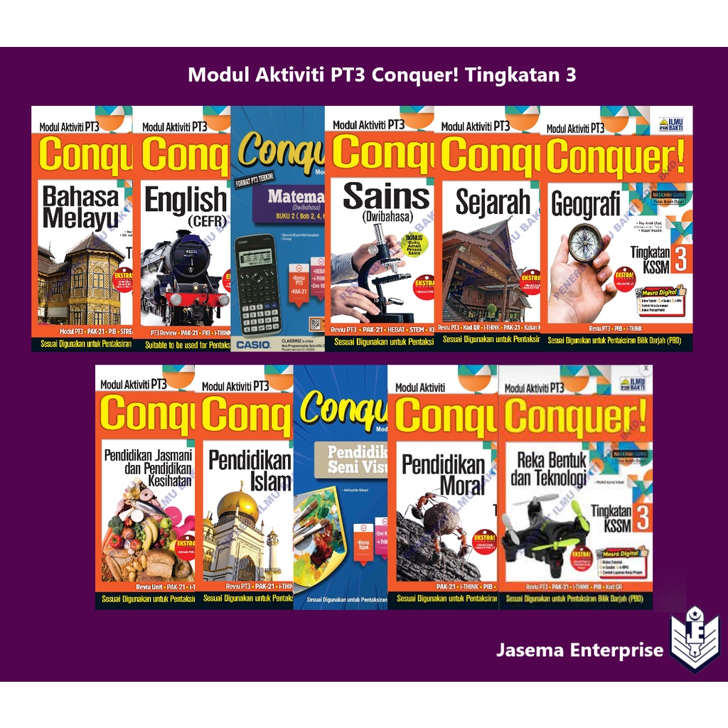 Modul Aktiviti PT3 Conquer! Tingkatan 3 Bm English  Matematik  Sains