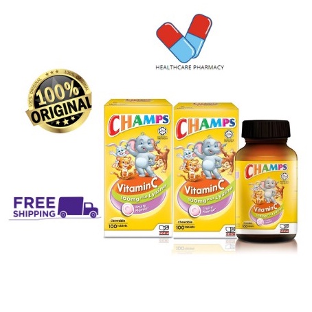 Buy Fast Shipping Champs Vitamin C 100mg With Lysine Fruity Flavour 100 S Or 2x100 S Seetracker Malaysia