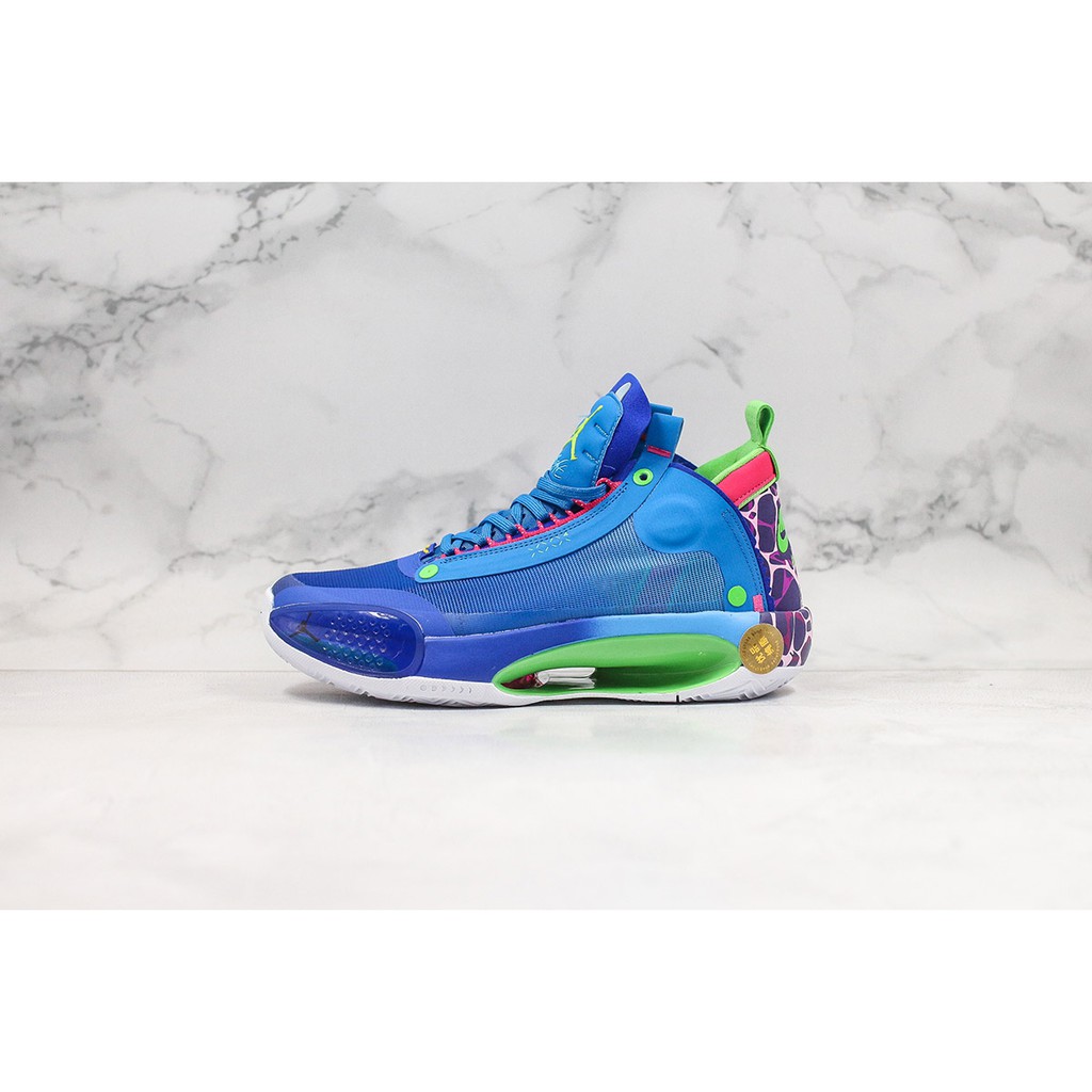 Jayson Tatum S Air Jordan 34 Blue O Pe Basketball Shoes Shopee Malaysia