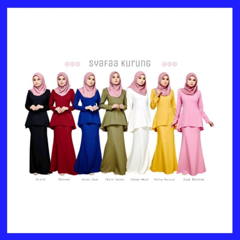 Kurung Syafa free postage(pm tanya Stock)