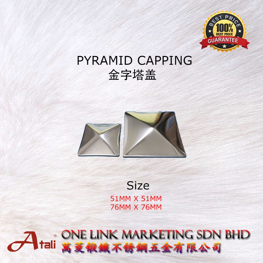 READY STOCKSTAINLESS STEEL GATE DOOR ACCESSORIES PYRAMID CAPPING Q162