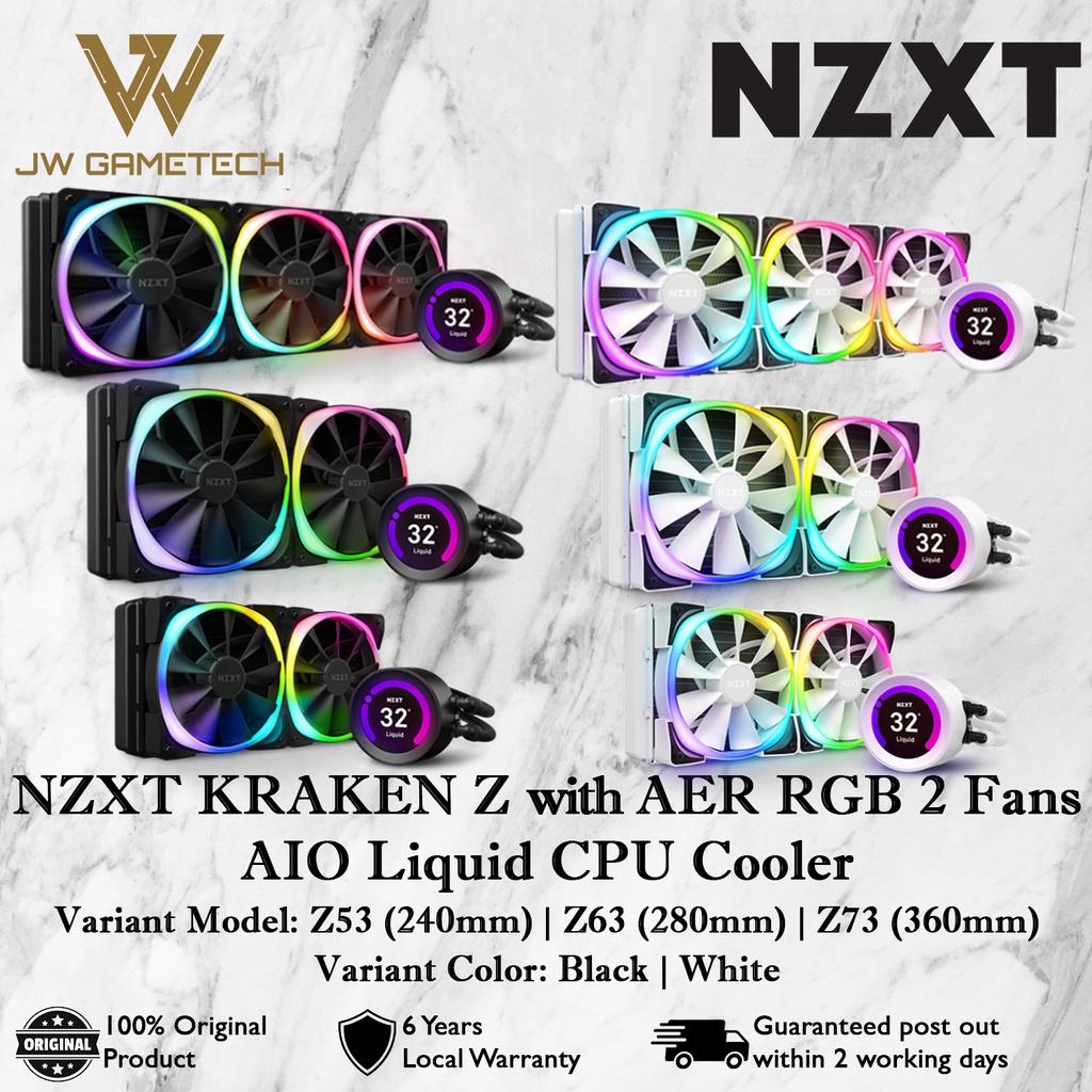 Nzxt Kraken Z Rgb Aio Liquid Cpu Cooler Z53 Rgb Z63 Rgb Z73 Rgb