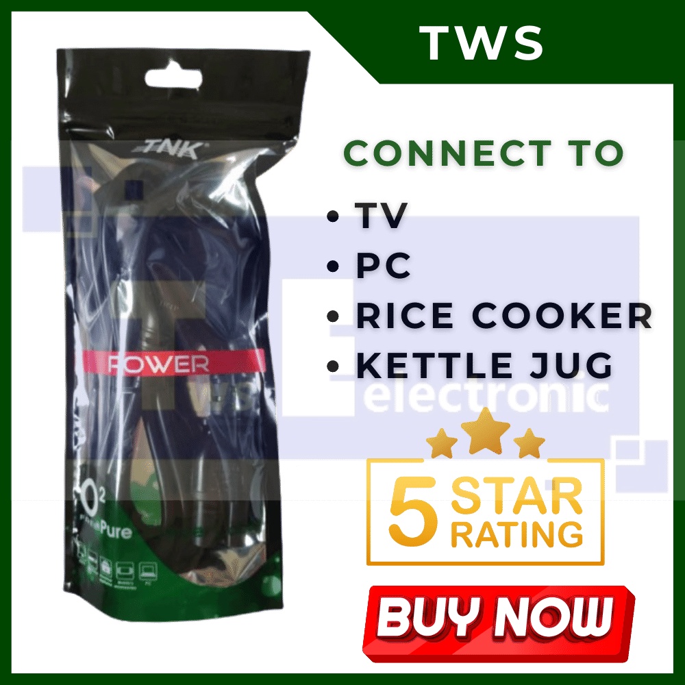 TNK Original 100 Copper 3 Pin AC Power Cord Cable Suitable For Rice