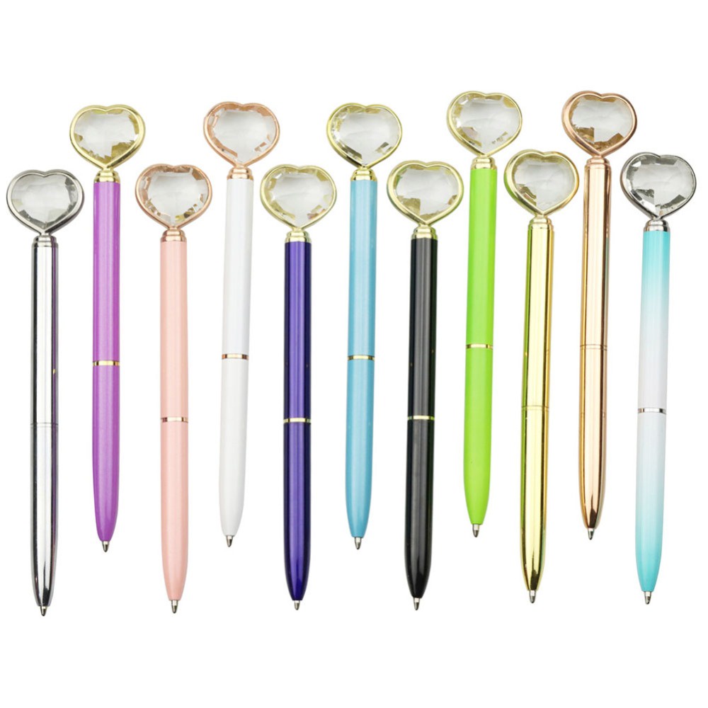 Kawaii Crystal Ballpoint Pen Fashion Girl Heart shape Large Diamond ...