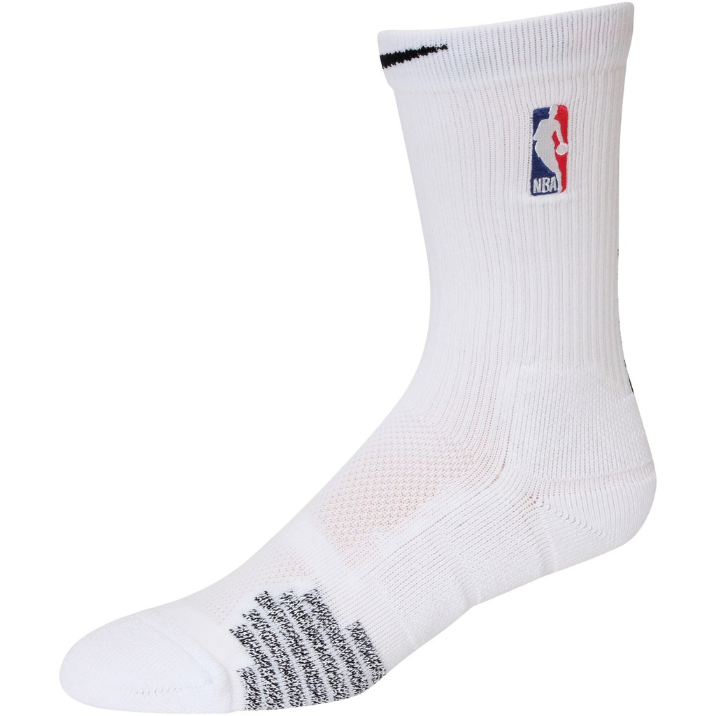 men's nba nike white elite quick crew socks