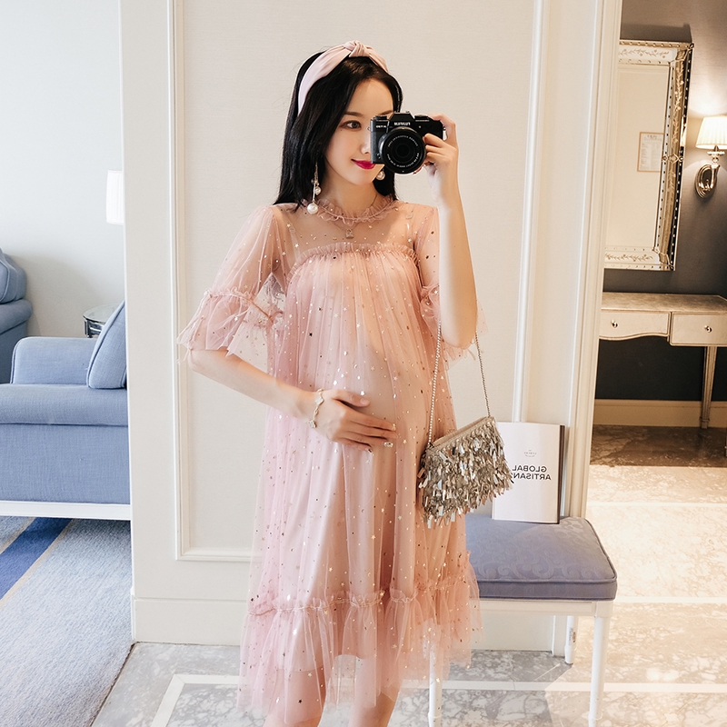 Maternity Dresses For Pregnant Women Clothes Lovely Pregnancy Dress Maternity Clothing Ruffle Pregnant Dress Shopee Malaysia