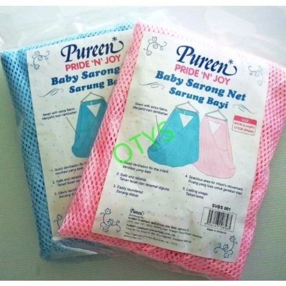 Pureen Baby Sarong Net (94cm Length, 158cm Width)pink/blue