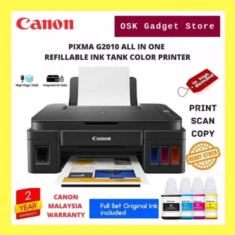 Canon Pixma G2010 Refillable Ink Tank All In One Color Printer | Print ...