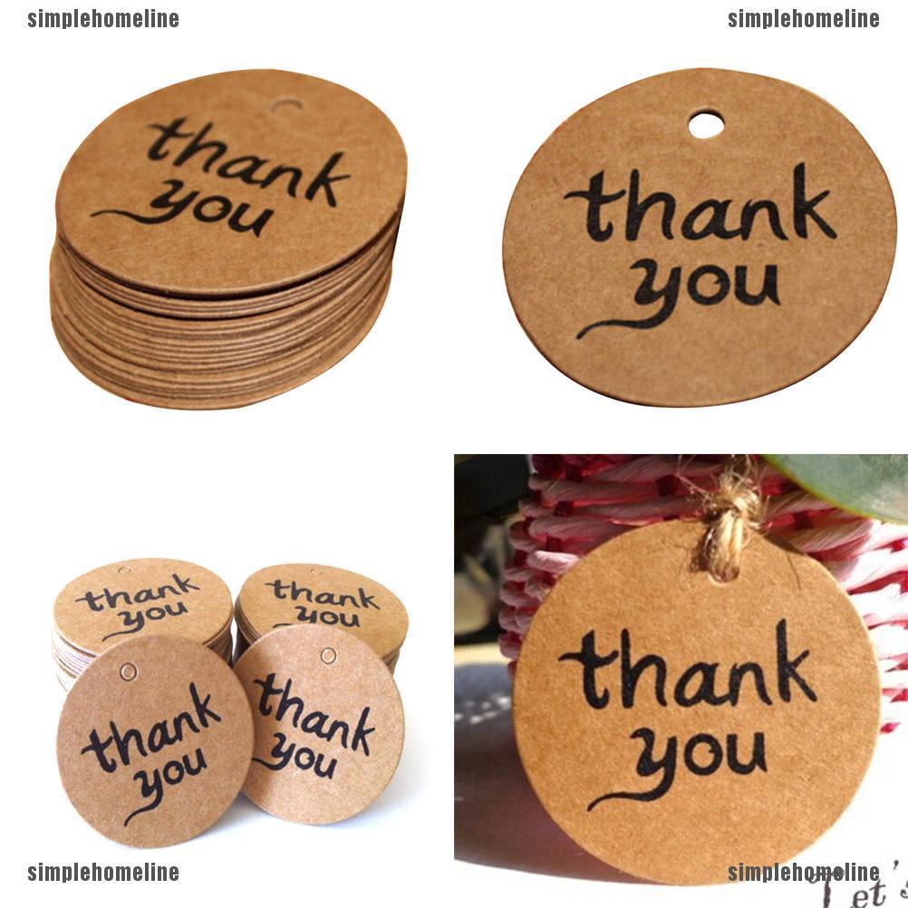 Home Garden Wedding Supplies 100pcs Kraft Paper Hang Tags Wedding Party Favor Label Thank You Gift Cards