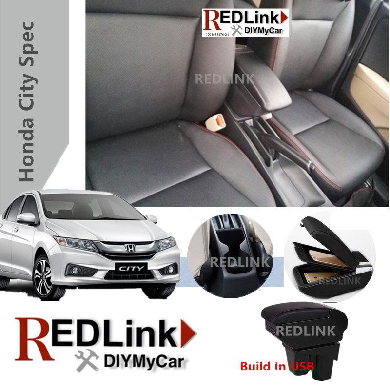 Honda City Armrest (USB) (20142017) (Black) Shopee Malaysia