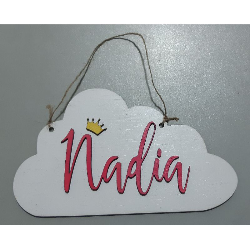 Papan Tanda Kayu Awan Nama Wooden Lasercut Untuk Deco Bilik Anak Door Sign Hadiah Etc Personalized Shopee Malaysia