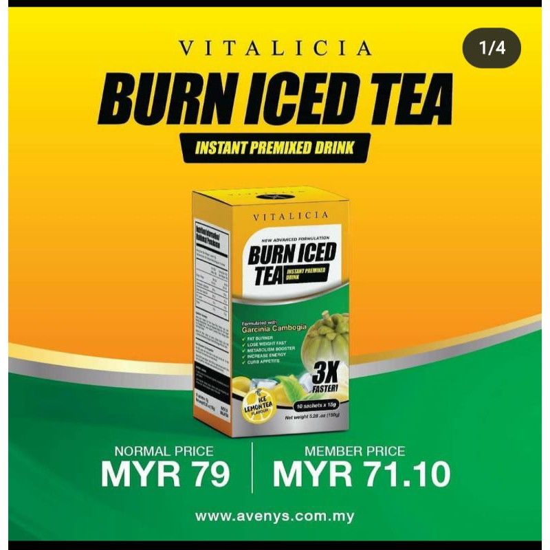 PROMOSI Original 100 Avenys Burn Iced Tea Vitalicia Original From Hq