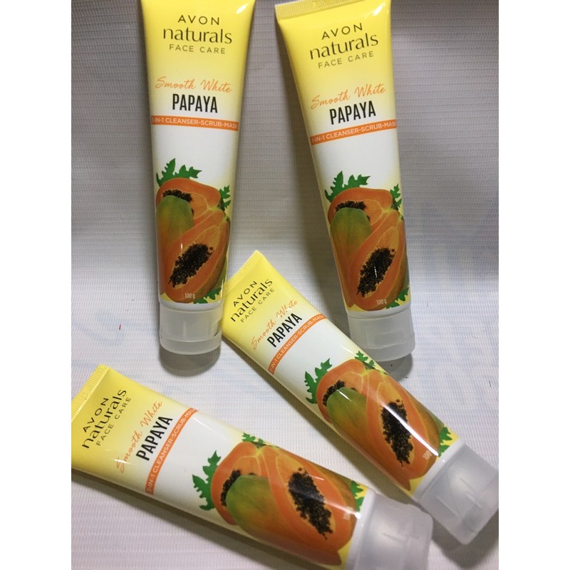 Avon Naturals Papaya Smooth White 3 In 1 Cleanser Scrub Mask Shopee