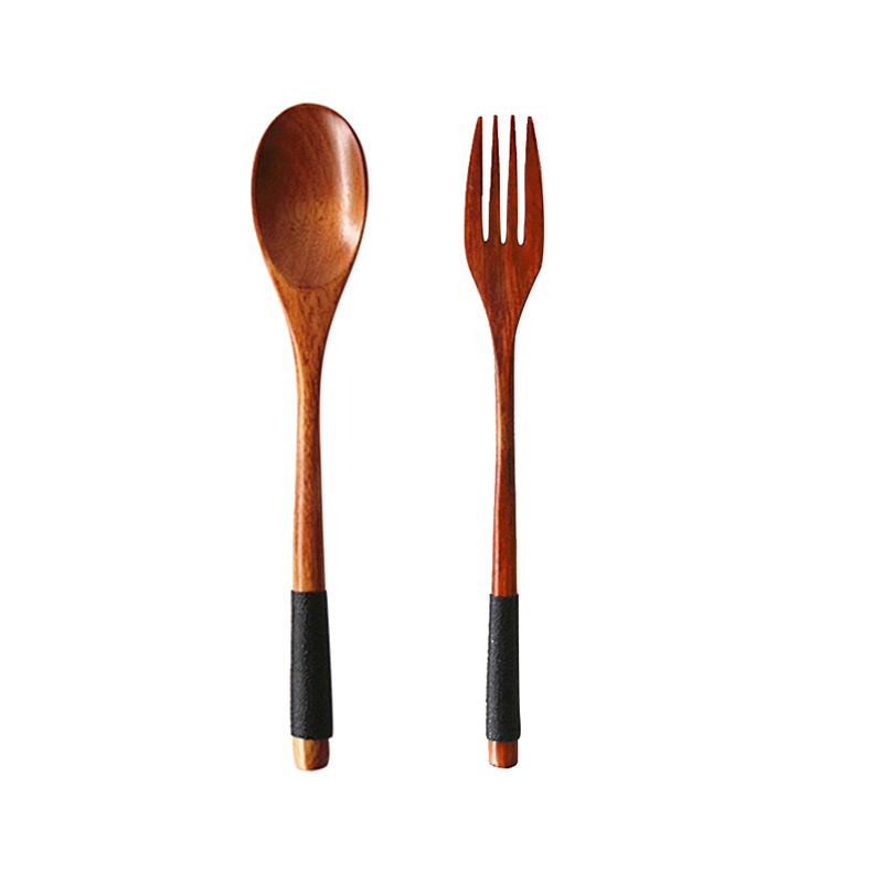 Brown Matefield 1pc Wooden Spoon Creative Lacquer Tableware Porridge Soup Spoon 