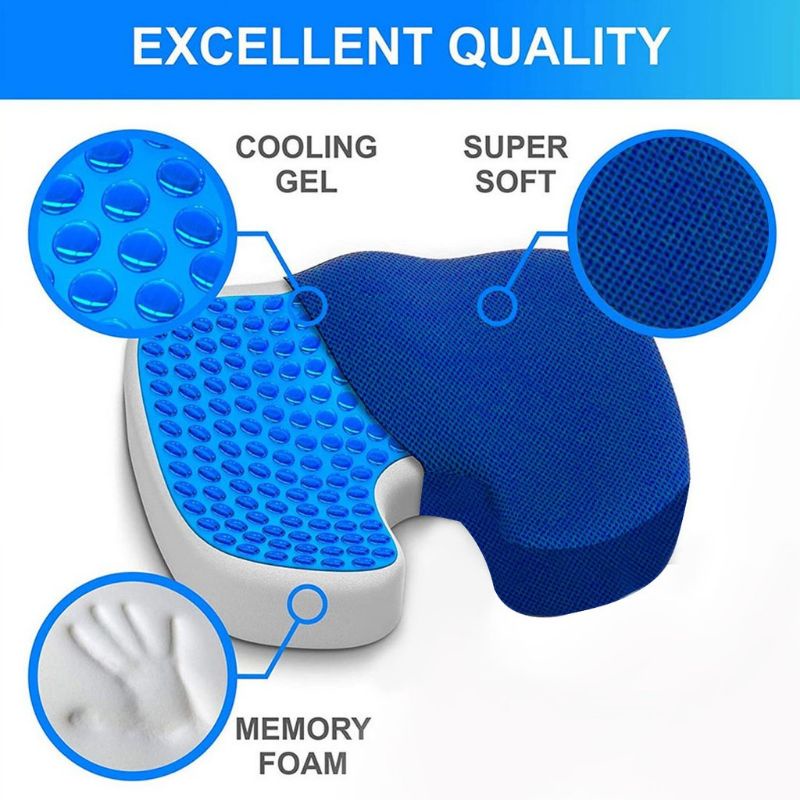 Gel Sponge Cushion Memory Foam Seat Cushion for Office Chair, Car, Desk