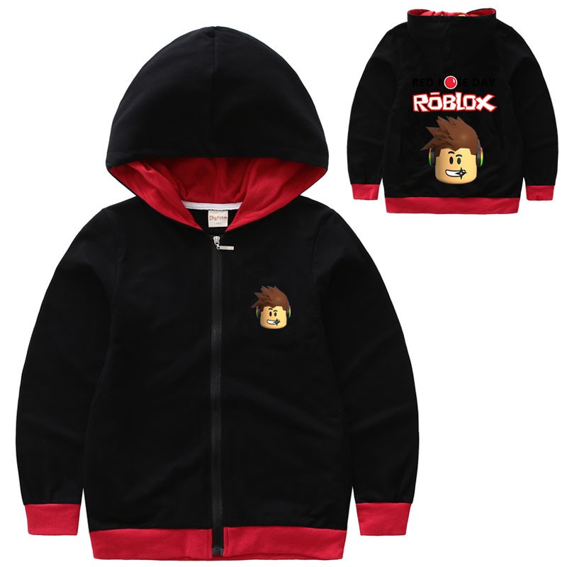 Roblox Baby Clothes Boys Girls Casual Outerwear Cartoon Hooded Sweater Kids Cotton Zipper Jacket Shopee Malaysia - roblox girl jacket