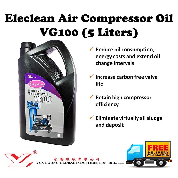 Eleclean Air Compressor Oil Vg100 5 Liters Shopee Malaysia