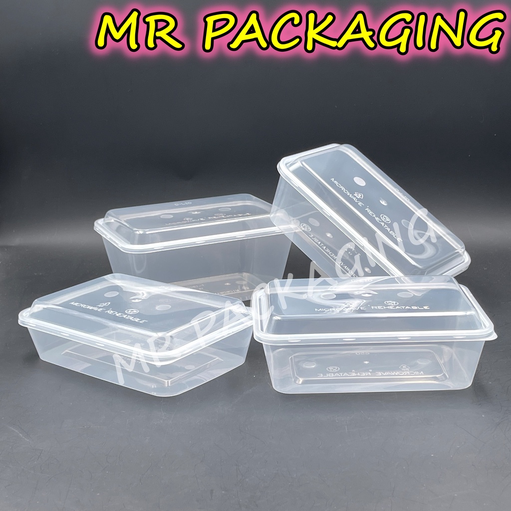 12pcs 280ml Rectangular Plastic Lunch Boxes Disposable Food Container