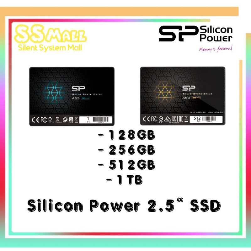 Silicon Power A55 / A58 SSD 3D TLC NAND SATA III 2.5