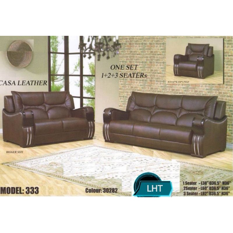 Lht Model 333 Casa Leather Sofa Set, Two Tone Leather Couches