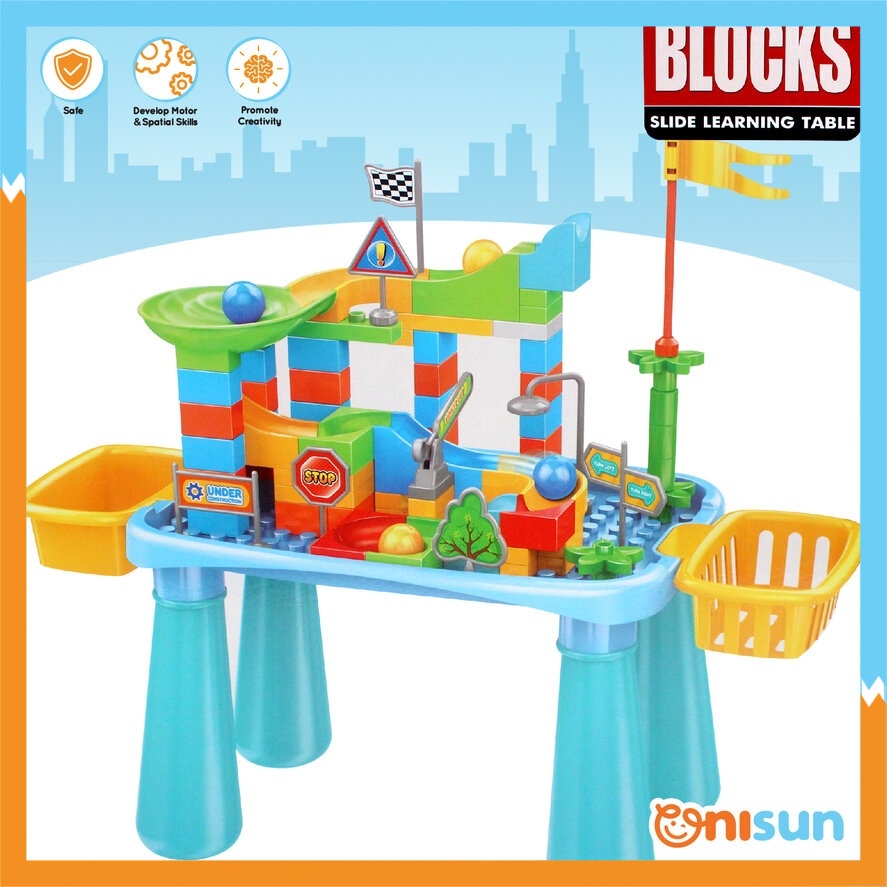 100pcs DIY Creative Early Learning Educational Blocks Toy Table for Kids (Mainan Budak Belajar)