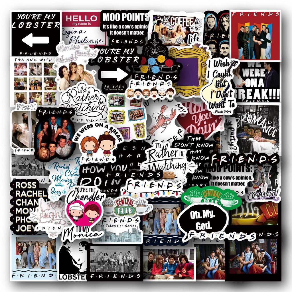 50PCS Friends TV Show Waterproof Stickers Scrapbooking DIY Phone Laptop ...