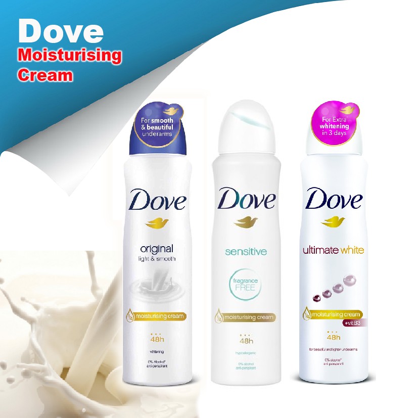 Dove Moisturising Cream Spray 150ML - Original Light & Smooth ...