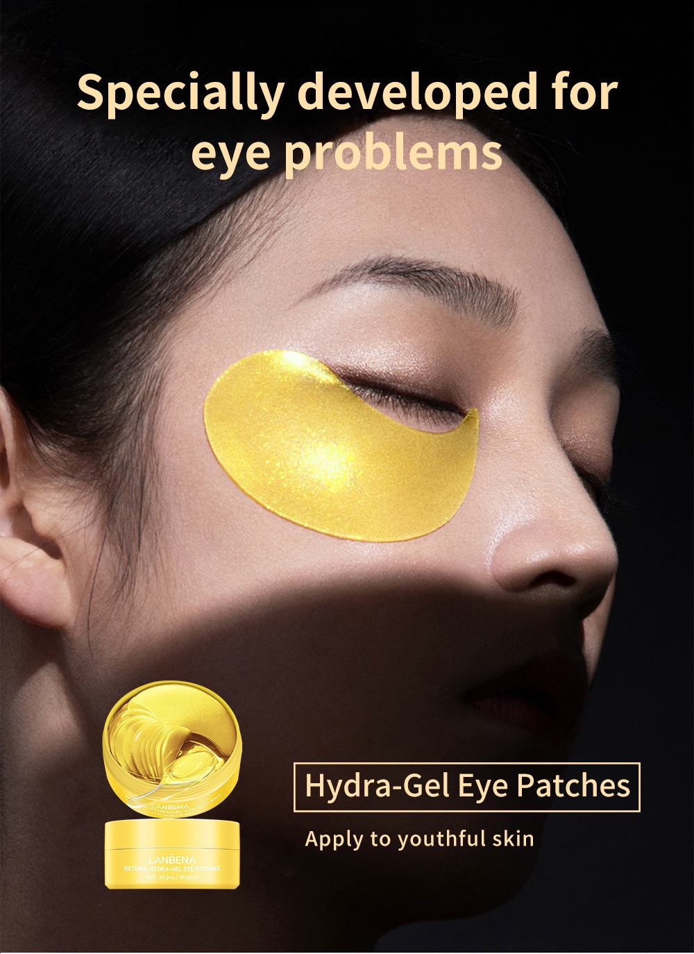 LANBENA Eye Mask Hyaluronic Acid Collagen Moisturizing Eye Patch Facial