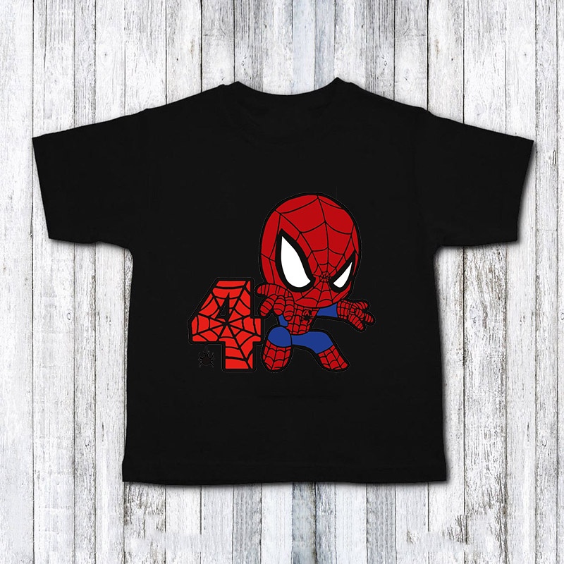 3rd & 4th Spiderman Birthday Boys T Shirts Cartoon Graphic Kids Clothes  Spiderman Birthday Party Summer Shirts | Shopee Malaysia