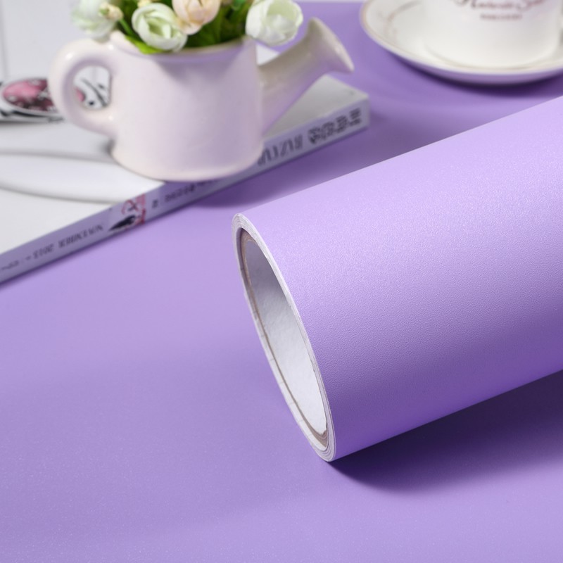 Self-adhesive solid color light purple self-adhesive wallpaper
