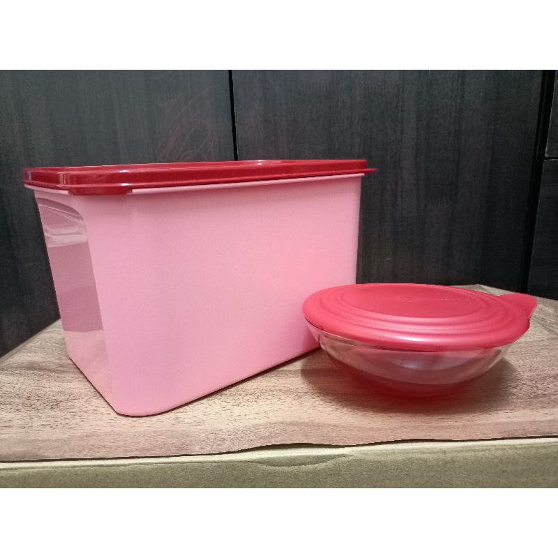 Tupperware Rosa Rectangular 6.5L & Tupperware Eleganzia Bowl 300ml